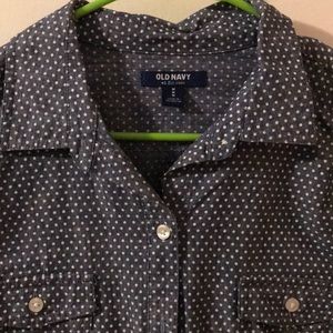 Old Navy Blouse -blue with tiny polka dots- Size M